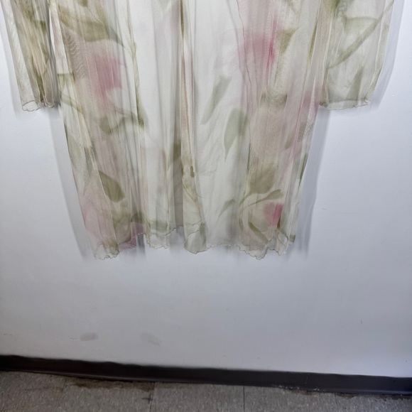 Marilyn Sheer Floral Mesh Tunic Cardigan Size 1 Lightweight Romantic - Picture 10 of 12